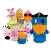 12 Gants de toilette fantaisies - Licorne 