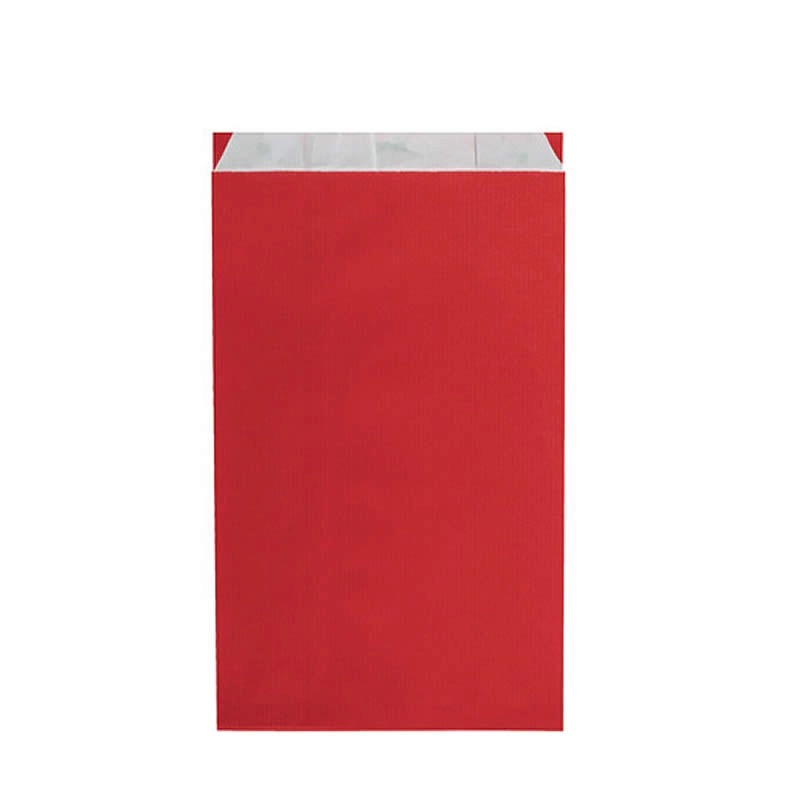Pochettes cadeau kraft unies rouge