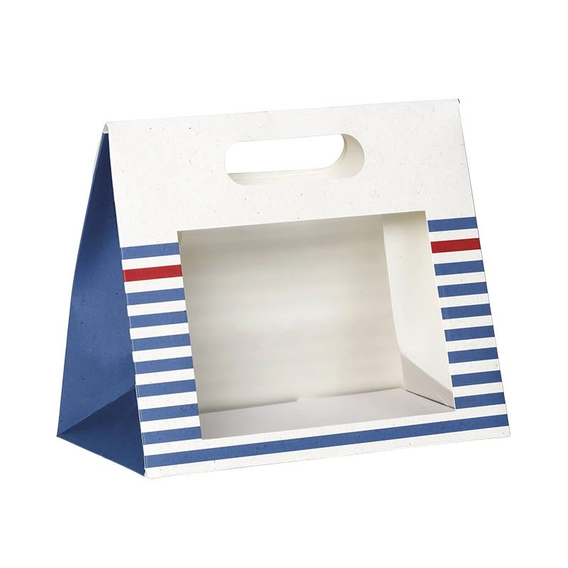 Sac papier pochette blanc/bleu/rouge
