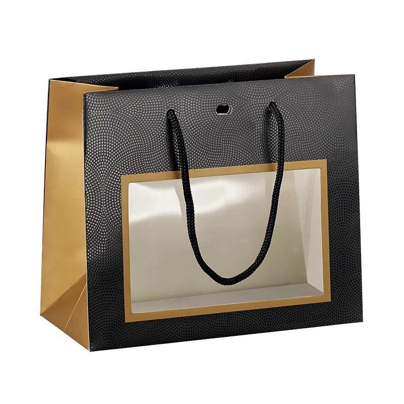 Sac papier cuivre/noir/vernis fênetre
