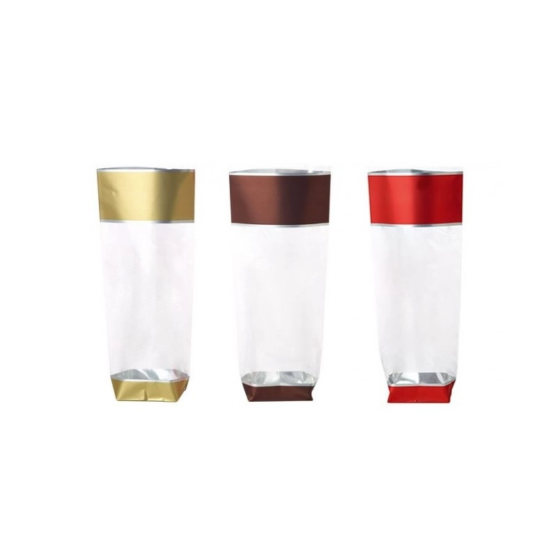 Beutel mit Kartonboden und schokoladenbraunem Streifen, 10 × 22 cm – 10er-Pack