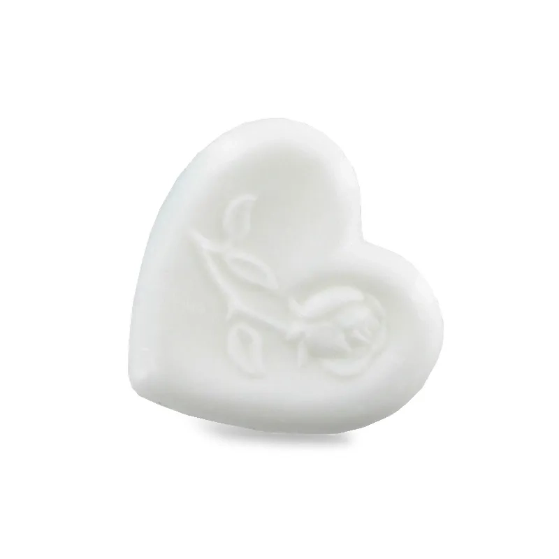 Savon forme cœur avec rose blanche - Sac 50