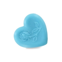Savon forme cœur avec rose bleue - Sac 50