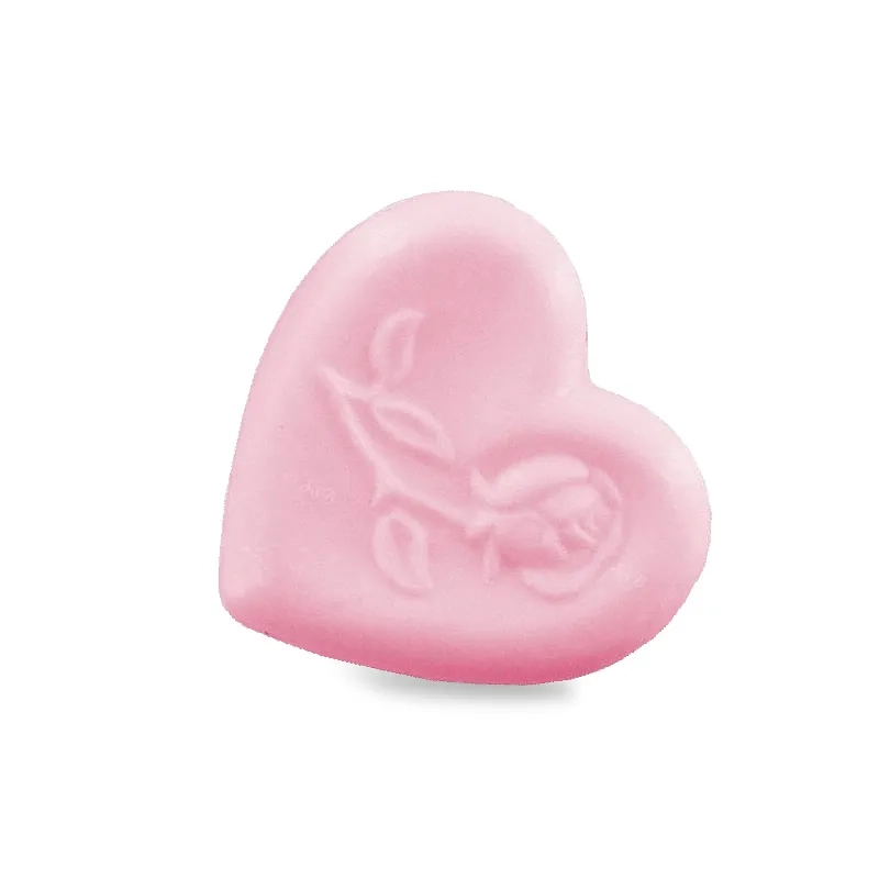 Savon forme cœur avec rose rose - Sac 50