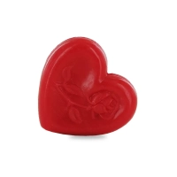 Savon forme cœur avec rose rouge - Sac 50