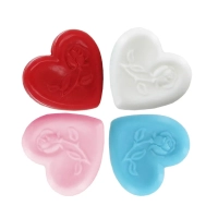 Savon forme cœur avec rose rose - Sac 50