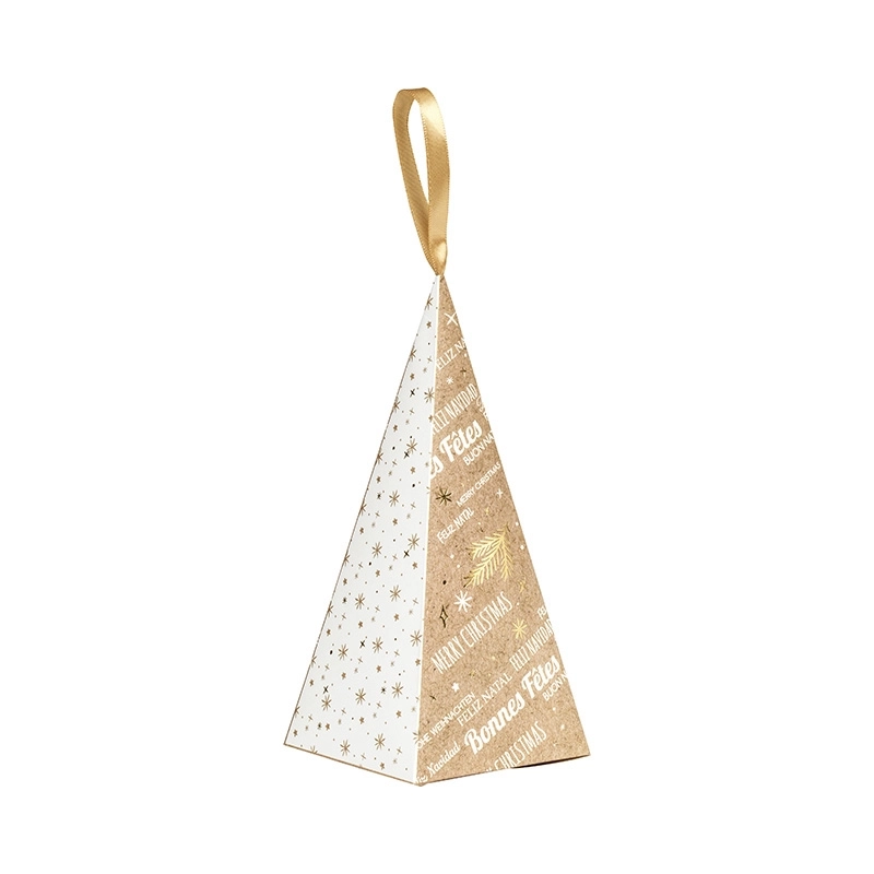    -              Pyramide papier décor Père Noël rouge - Lot de 24