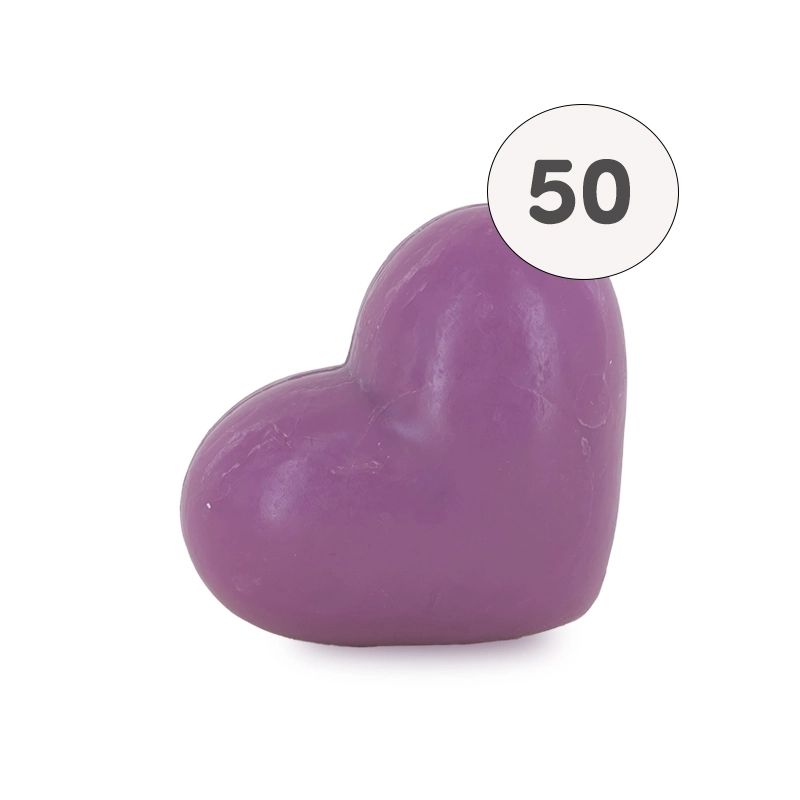Savon forme cœur violet 34g - Sac 50