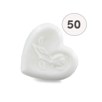 Savon forme cœur avec rose blanche - Sac 50 