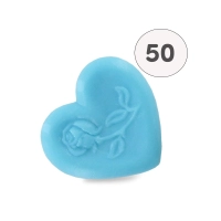 Savon forme cœur avec rose bleue - Sac 50 